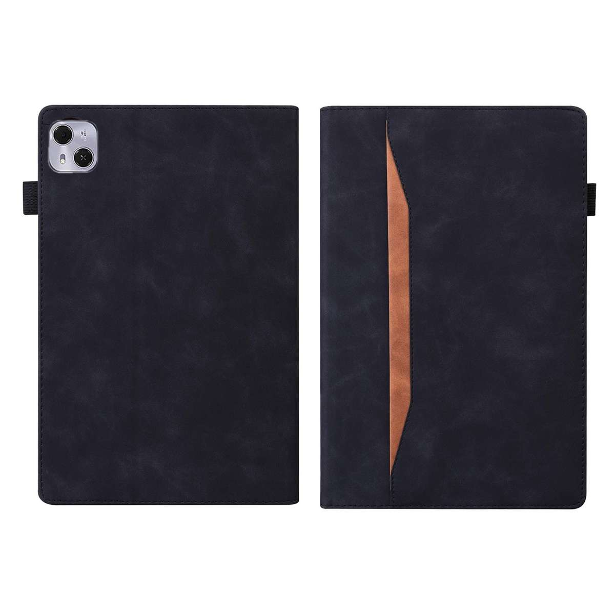 For Tecno Megapad Pro 12 Splicing Shockproof Leather Tablet Case(Black)