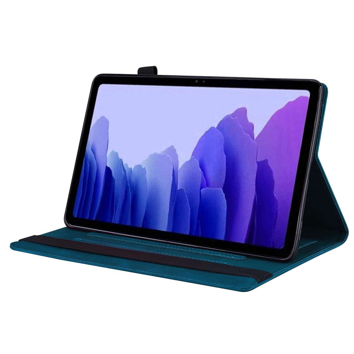 For Tecno Megapad Pro 12 Splicing Shockproof Leather Tablet Case(Blue)
