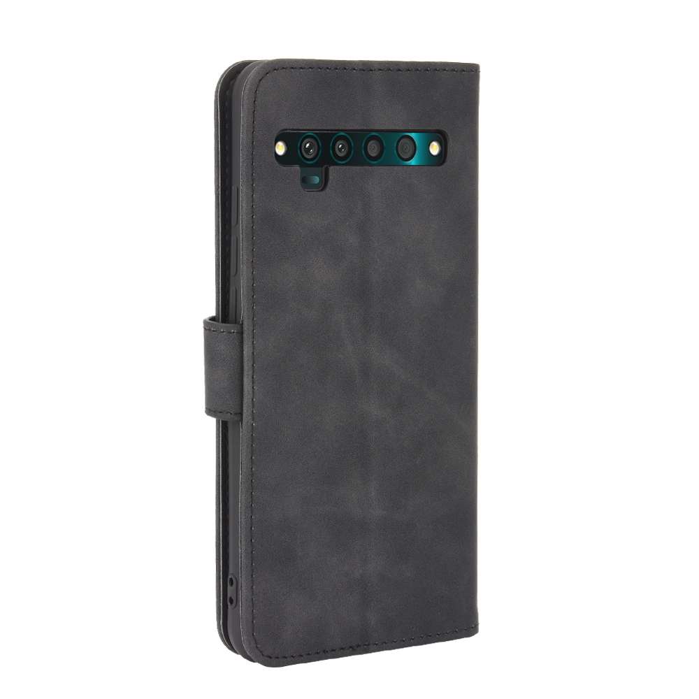 For TCL 10 Pro Solid Color Skin Feel Magnetic Buckle Horizontal Flip Calf Texture PU L ... (Black)