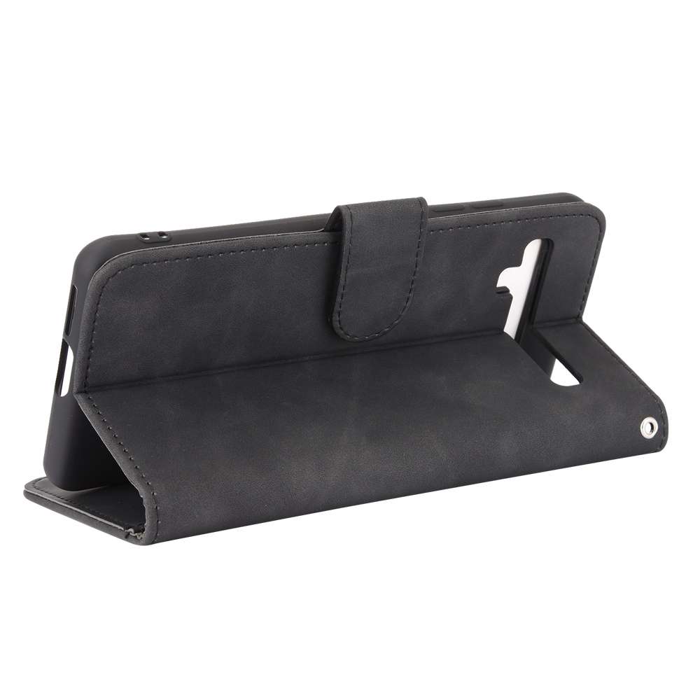 For TCL 10 Pro Solid Color Skin Feel Magnetic Buckle Horizontal Flip Calf Texture PU L ... (Black)