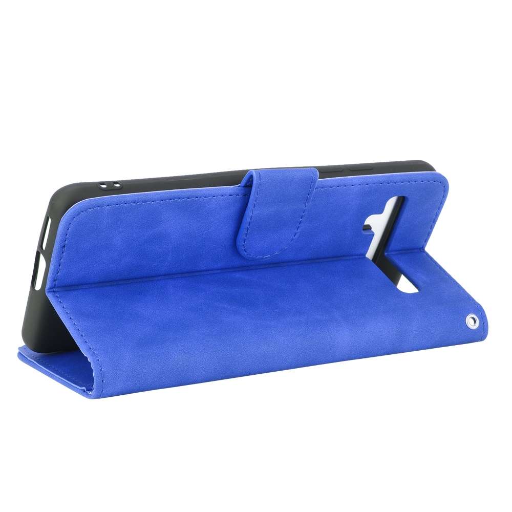 For TCL 10 Pro Solid Color Skin Feel Magnetic Buckle Horizontal Flip Calf Texture PU Le ... (Blue)