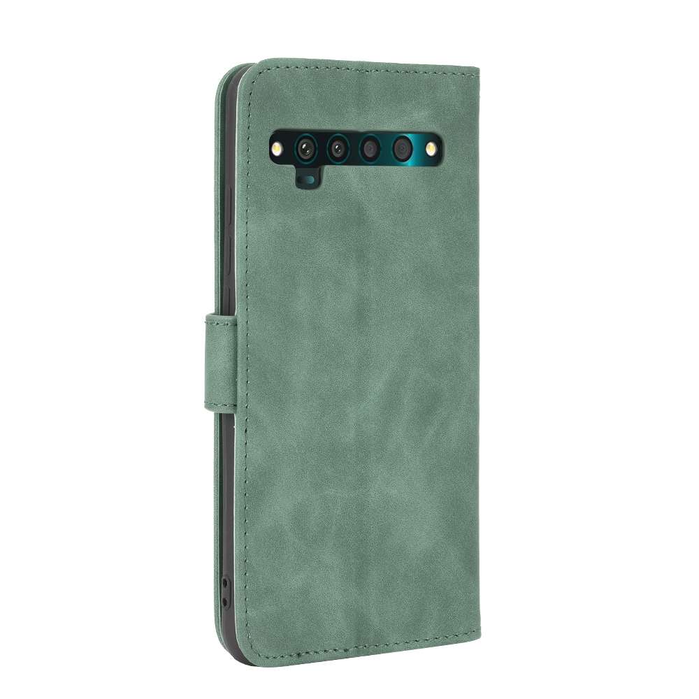For TCL 10 Pro Solid Color Skin Feel Magnetic Buckle Horizontal Flip Calf Texture PU L ... (Green)