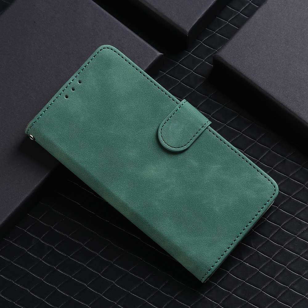 For TCL 10 Pro Solid Color Skin Feel Magnetic Buckle Horizontal Flip Calf Texture PU L ... (Green)