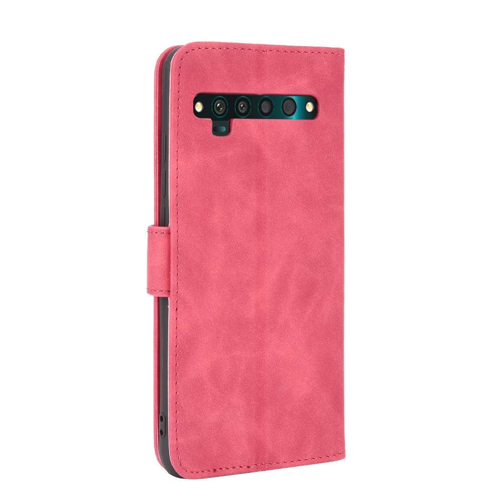 For TCL 10 Pro Solid Color Skin Feel Magnetic Buckle Horizontal Flip Calf Texture P ... (Rose Red)