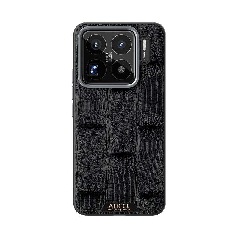 For Xiaomi 15S Pro ABEEL Beast Pattern 6D Micro-Embossed MagSafe Genuine Leather Phone Case(Black)