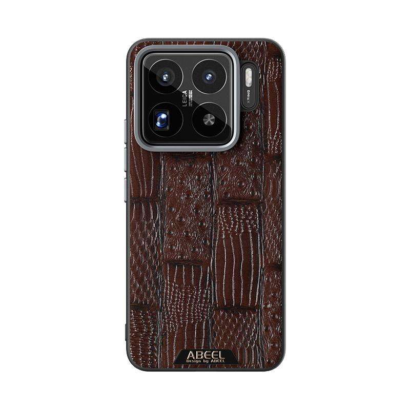 For Xiaomi 15S Pro ABEEL Beast Pattern 6D Micro-Embossed MagSafe Genuine Leather Phone Case(Brown)