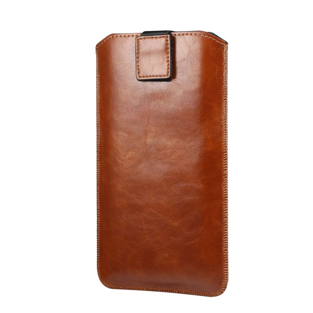 Ultra-thin Simple Drawstring Horizontal Plate Hanging Waist Phone Waist Pack Leather ... (Coffee)