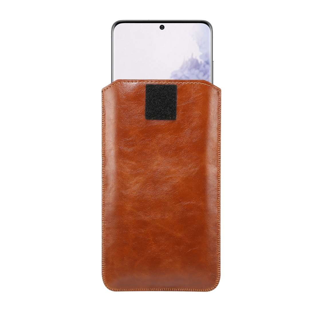 Ultra-thin Simple Drawstring Horizontal Plate Hanging Waist Phone Waist Pack Leather ... (Coffee)