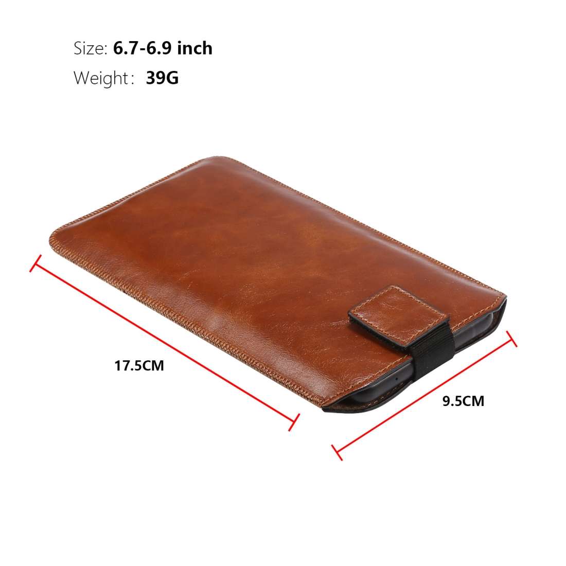 Ultra-thin Simple Drawstring Horizontal Plate Hanging Waist Phone Waist Pack Leather ... (Coffee)