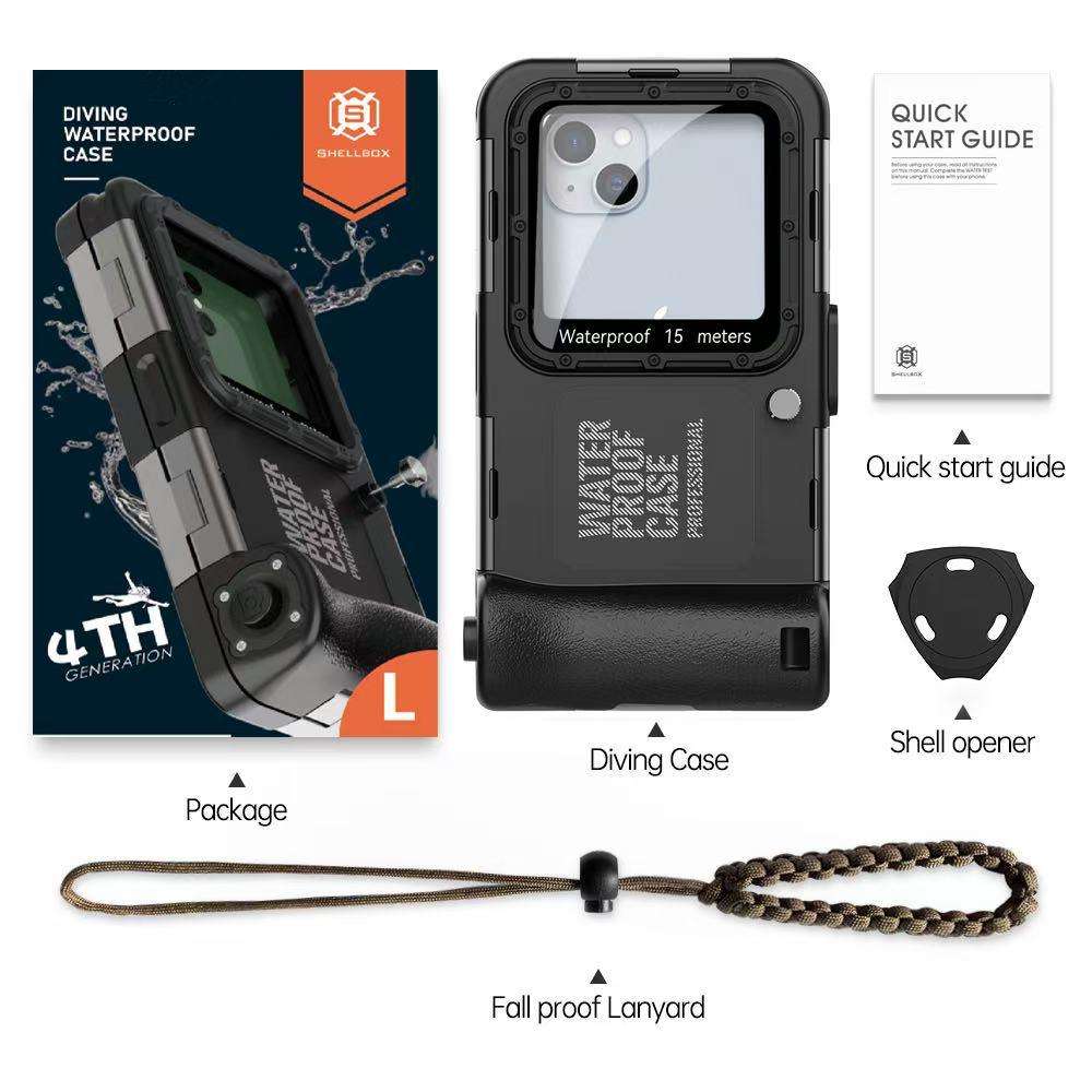 RedPepper 4th Generation Diving Protective Case for iPhone, Waterproof depth: 15m(Black)