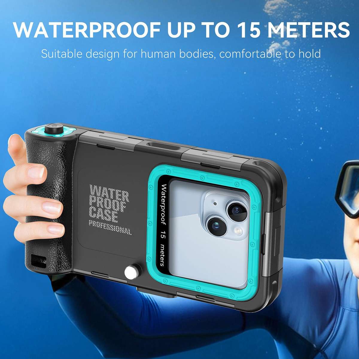 RedPepper 4th Generation Diving Protective Case for iPhone, Waterproof depth: 15m(Black Blue)
