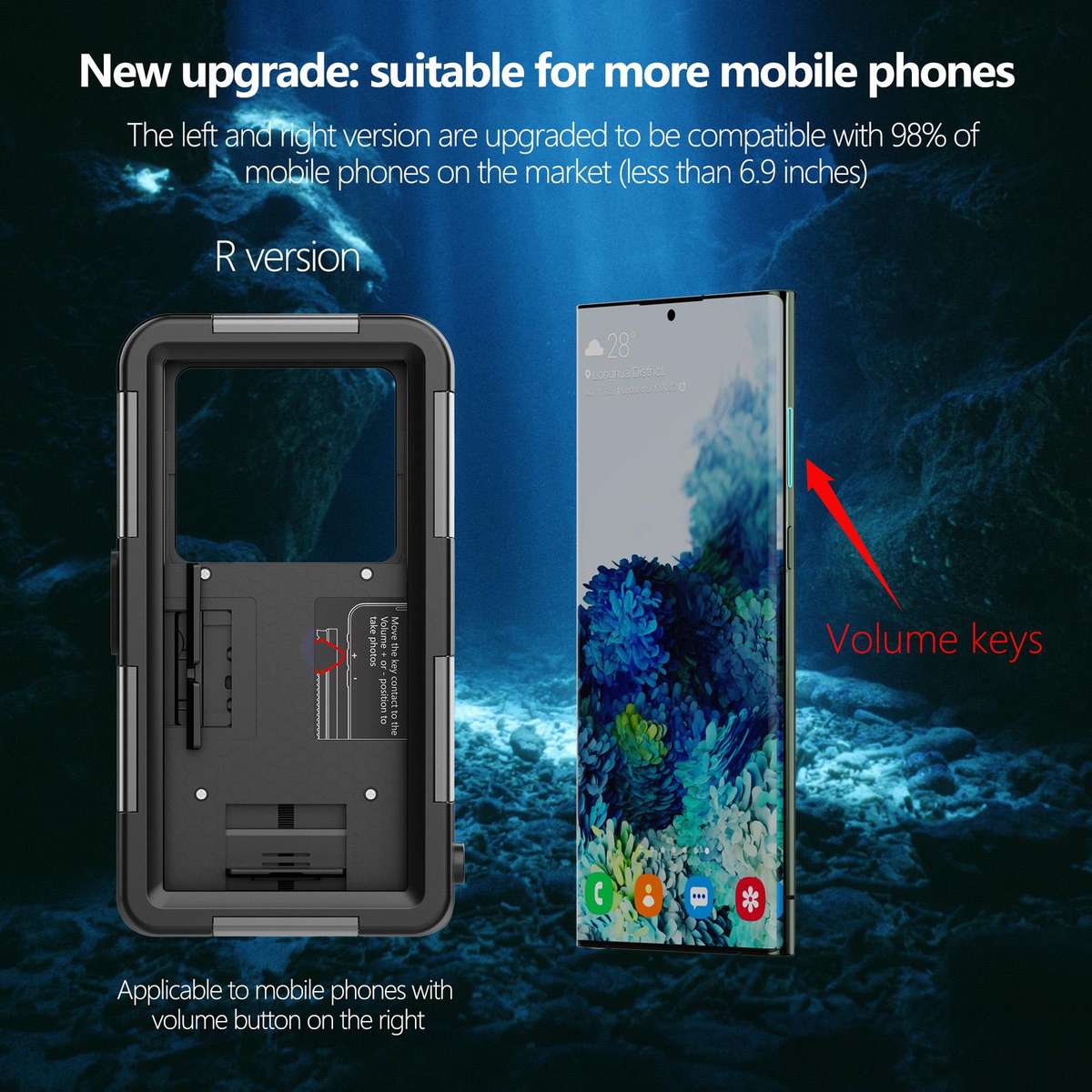 RedPepper 4th Generation Diving Protective Case, Waterproof depth: 15m(Black)