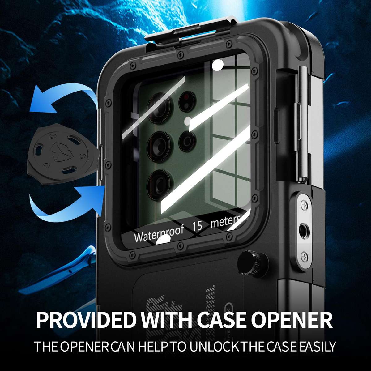 RedPepper 4th Generation Diving Protective Case, Waterproof depth: 15m(Black)