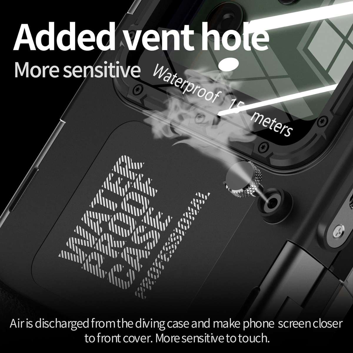 RedPepper 4th Generation Diving Protective Case, Waterproof depth: 15m(Black)