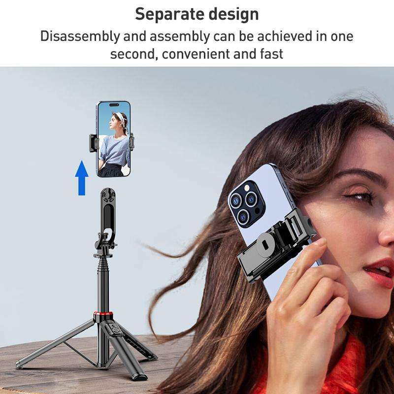 Lenovo Thinkplus H1V Premium Aluminum Alloy Bluetooth Selfie Stick, 1.3m(Black)