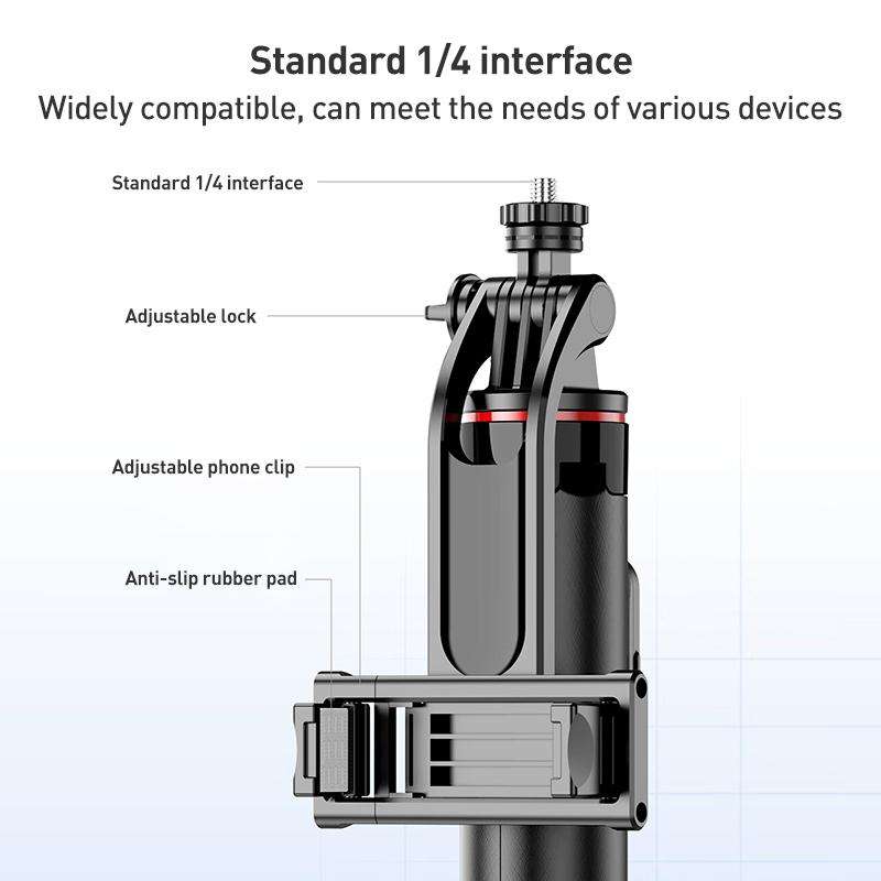 Lenovo Thinkplus H1V Premium Aluminum Alloy Bluetooth Selfie Stick, 1.3m(Black)