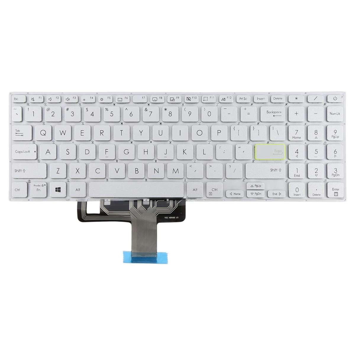 US Version Laptop Keyboard for Asus VivoBook X521 V5100E X521FL S5600F S533F 2020(Silver)