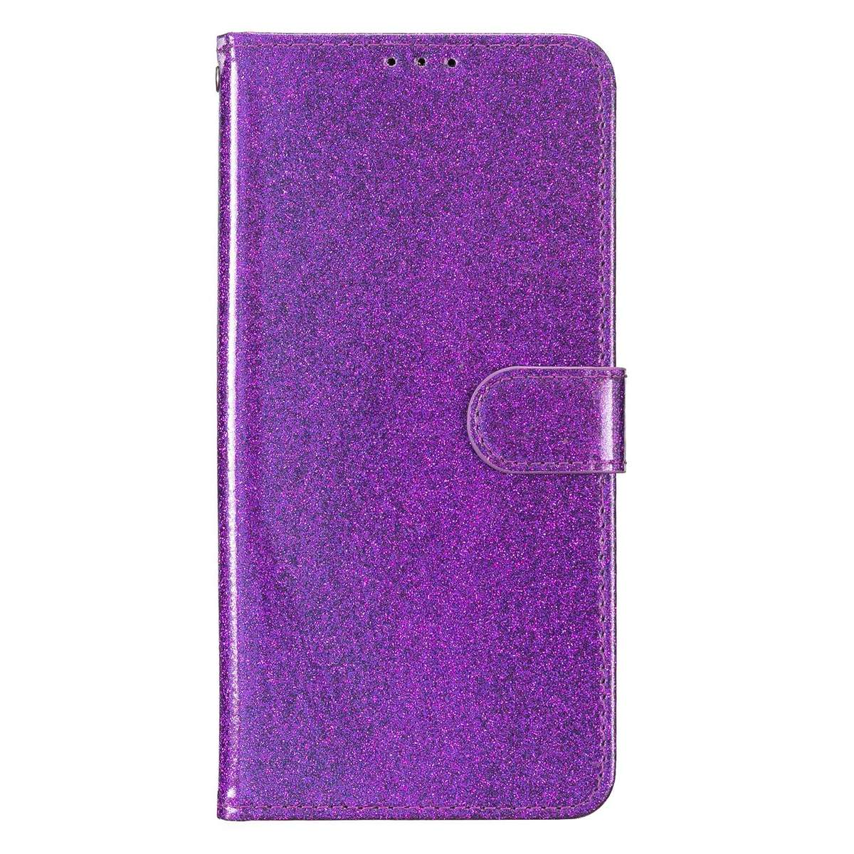For Samsung Galaxy S26 Edge 5G Glitter Powder Flip Leather Phone Case(Purple)