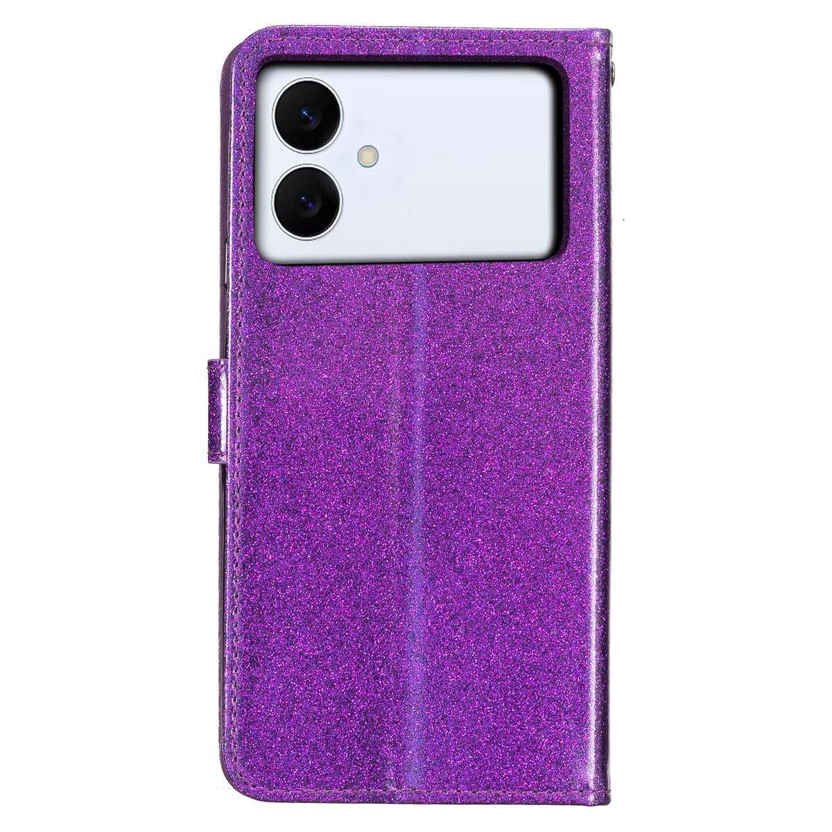 For Samsung Galaxy S26 Edge 5G Glitter Powder Flip Leather Phone Case(Purple)