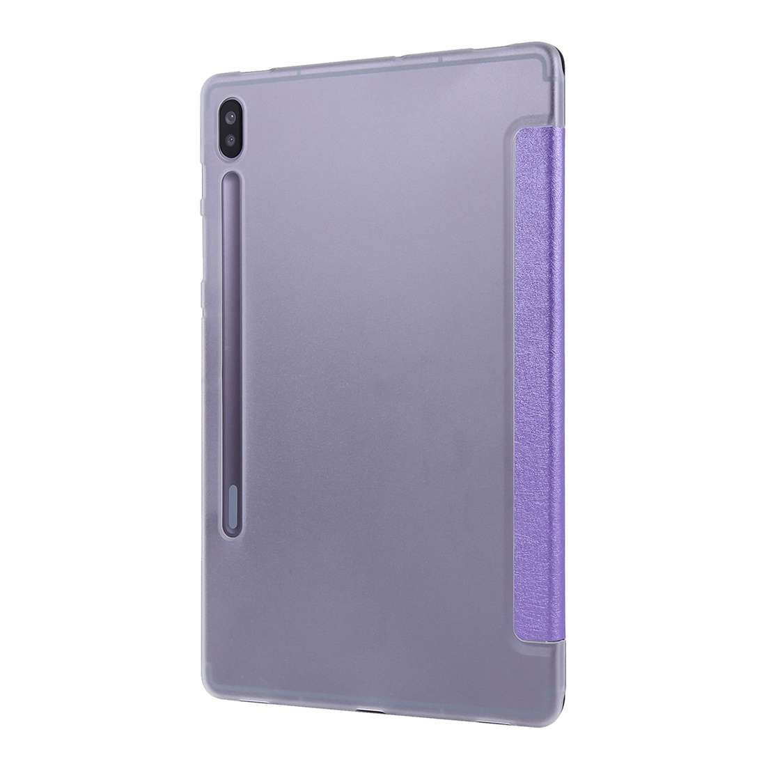 For Samsung Galaxy Tab S8 / Galaxy Tab S7 / T870 Silk Texture Three-fold Horizontal F ... (Purple)