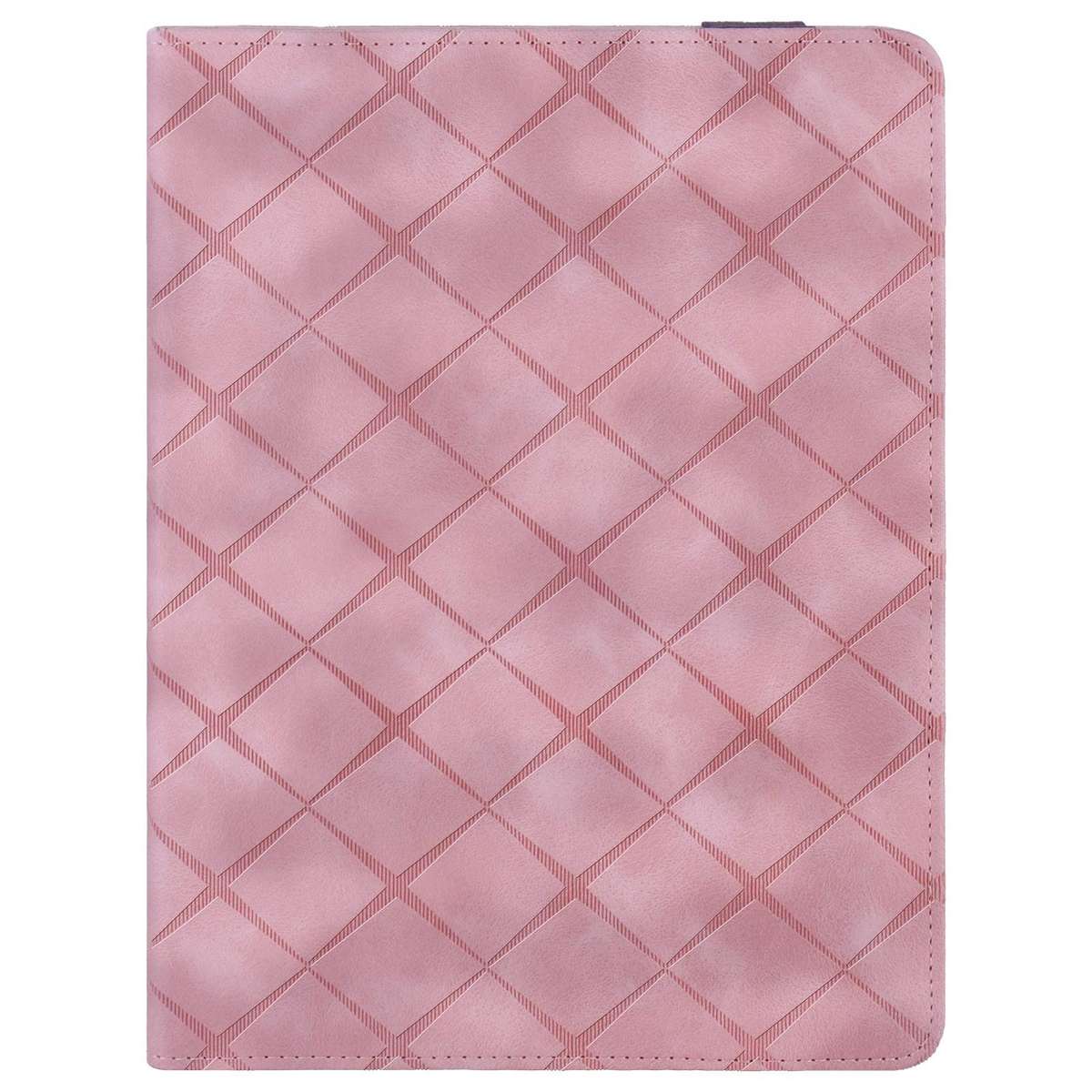 For iPad Air 11 2026 / 2025 / 2024 Rhombus Embossed Leather Smart Tablet Case(Pink)
