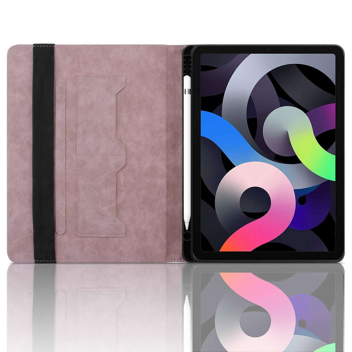 For iPad Air 11 2026 / 2025 / 2024 Rhombus Embossed Leather Smart Tablet Case(Pink)