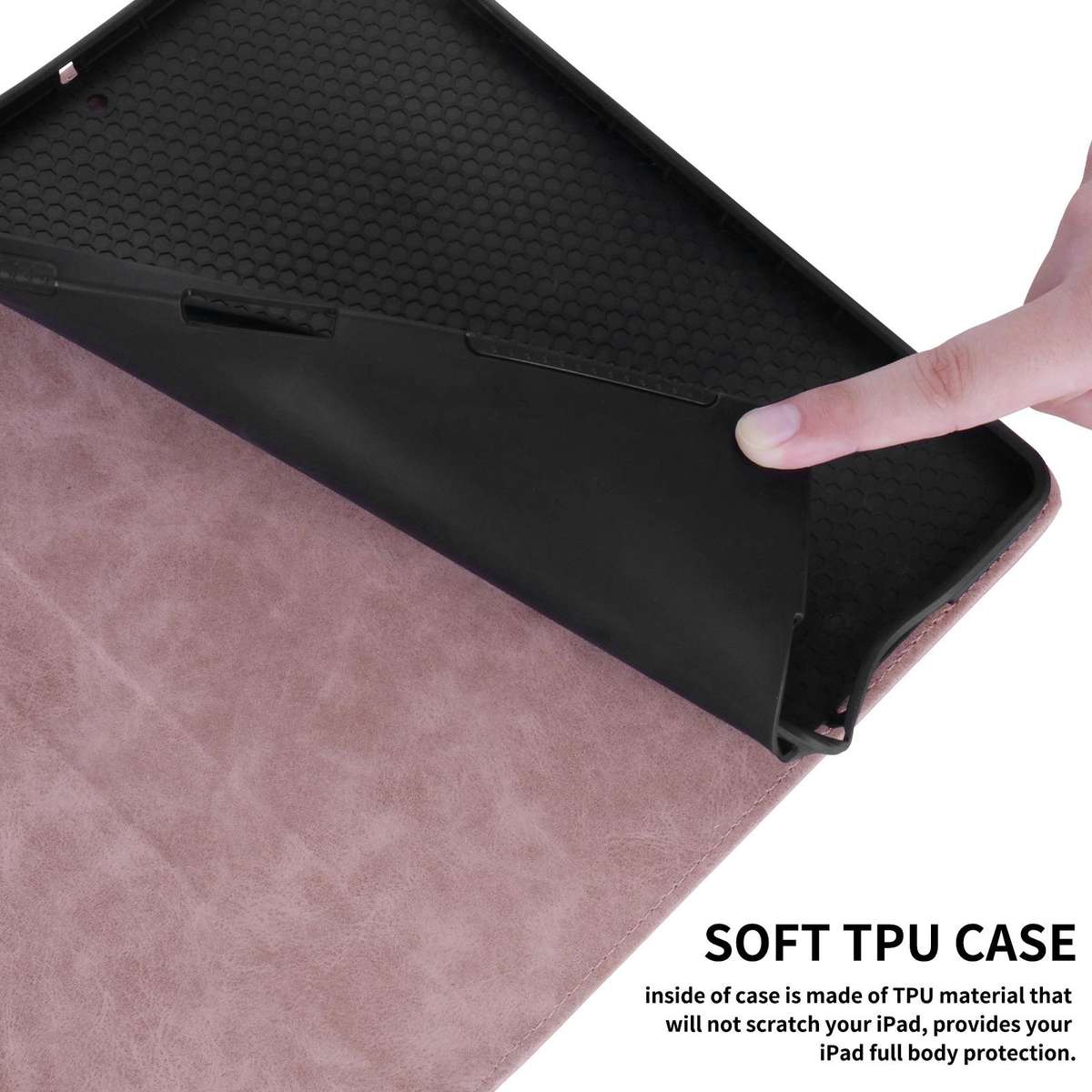 For iPad Air 11 2026 / 2025 / 2024 Rhombus Embossed Leather Smart Tablet Case(Pink)