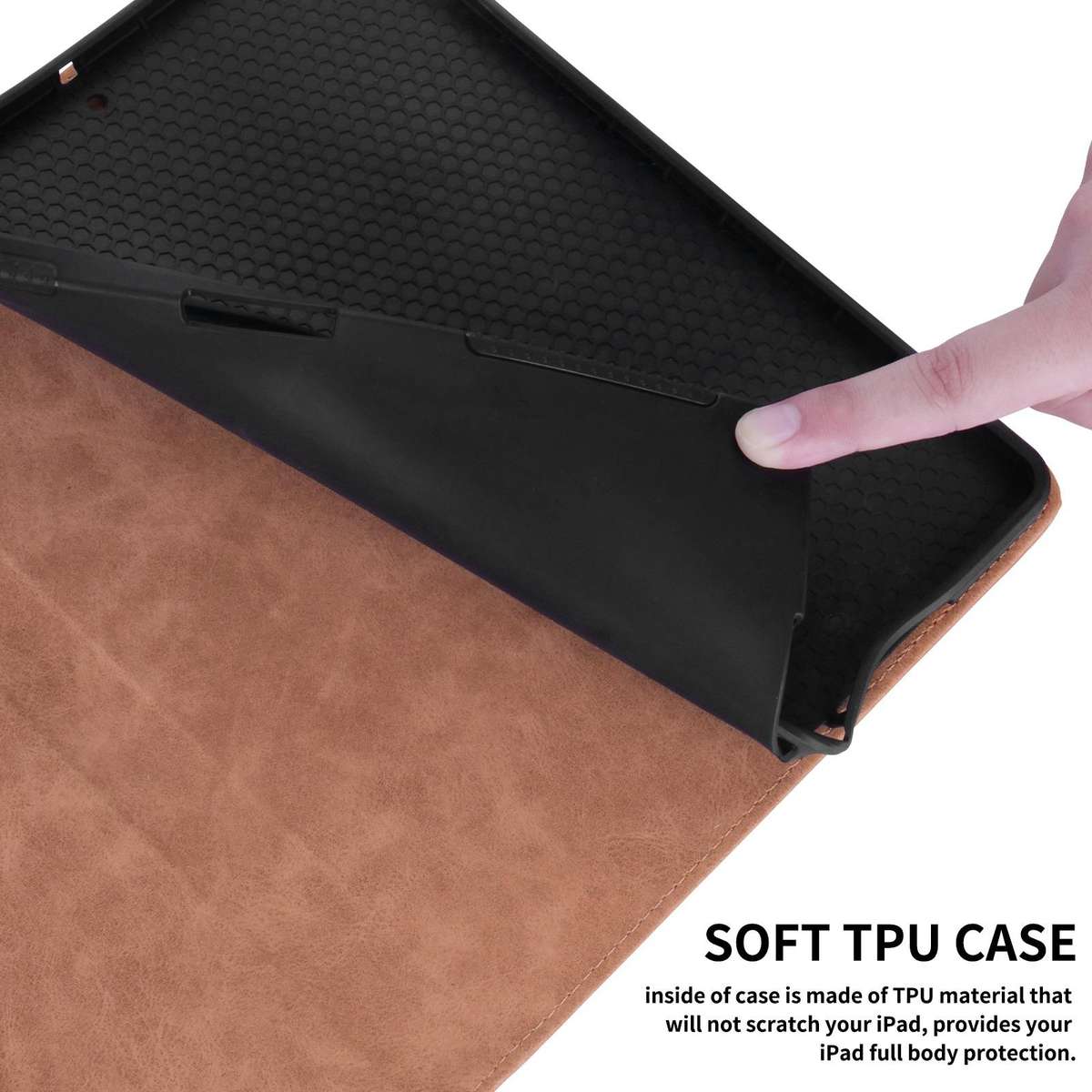 For iPad Air 11 2026 / 2025 / 2024 Rhombus Embossed Leather Smart Tablet Case(Brown)