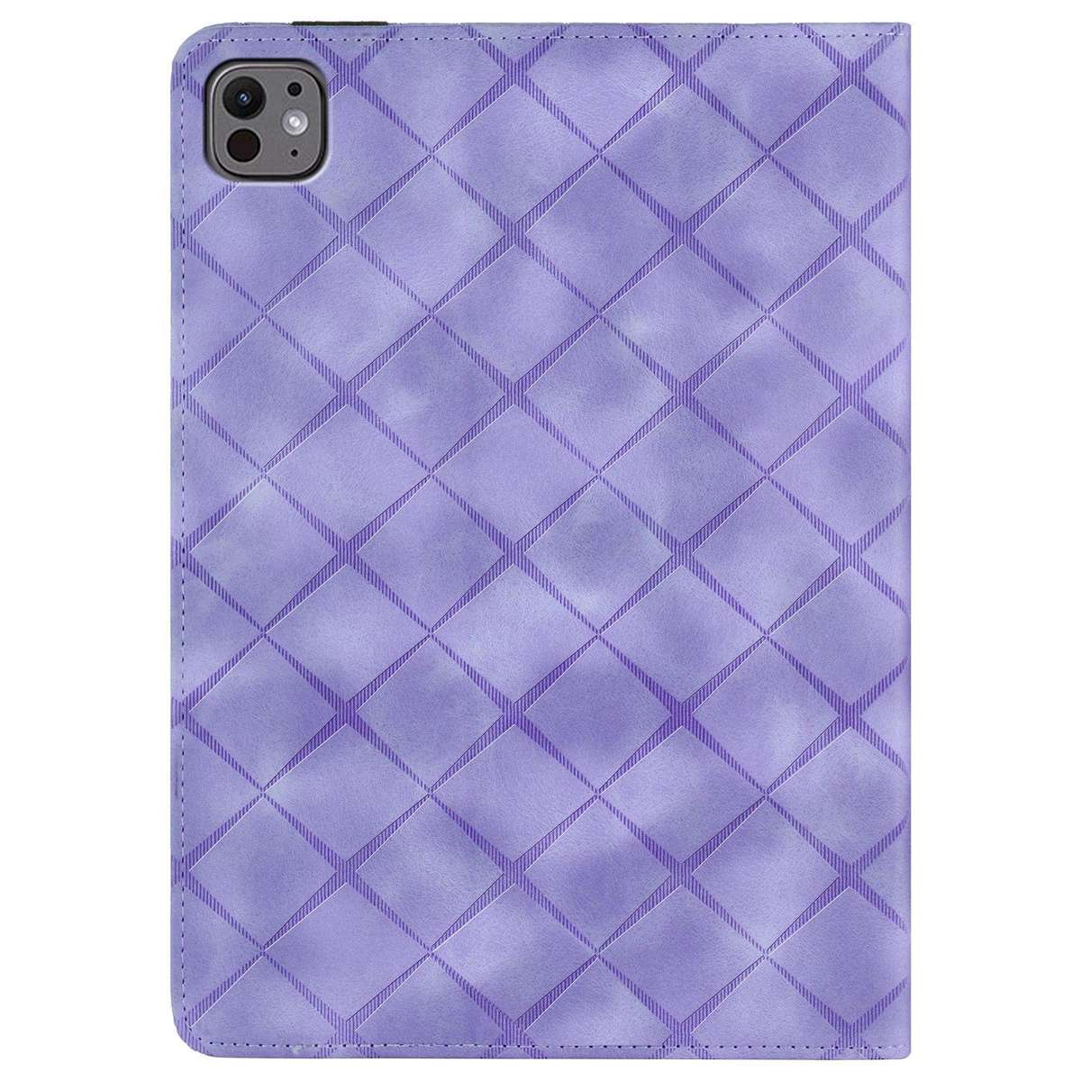 For iPad Air 11 2026 / 2025 / 2024 Rhombus Embossed Leather Smart Tablet Case(Purple)