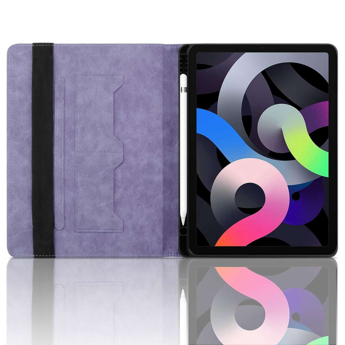 For iPad Air 11 2026 / 2025 / 2024 Rhombus Embossed Leather Smart Tablet Case(Purple)