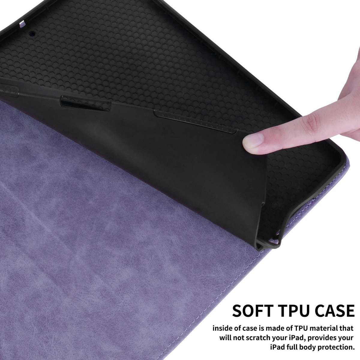 For iPad Air 11 2026 / 2025 / 2024 Rhombus Embossed Leather Smart Tablet Case(Purple)