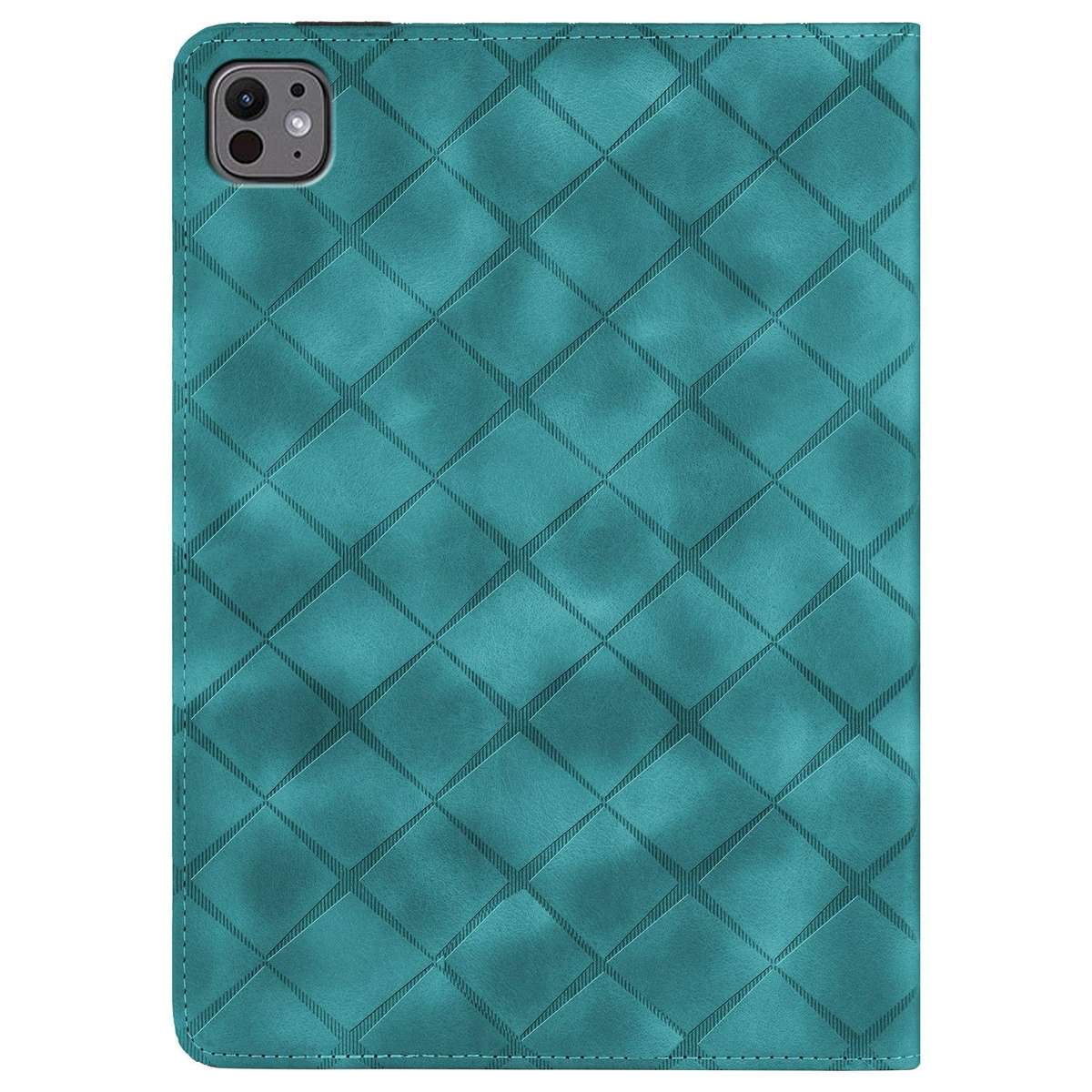 For iPad Air 11 2026 / 2025 / 2024 Rhombus Embossed Leather Smart Tablet Case(Green)