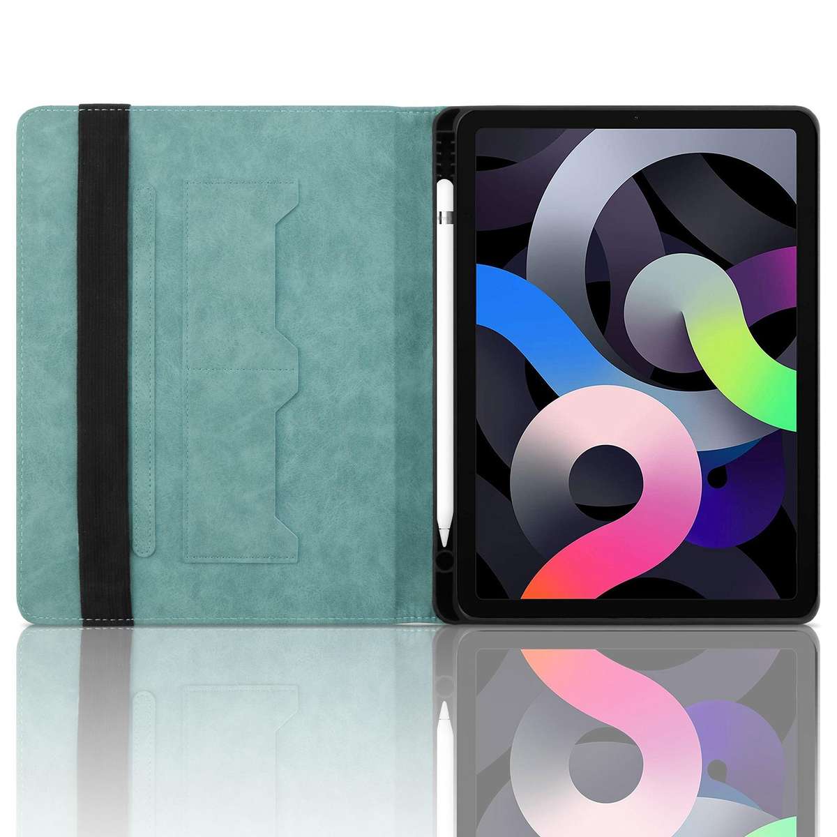 For iPad Air 11 2026 / 2025 / 2024 Rhombus Embossed Leather Smart Tablet Case(Green)