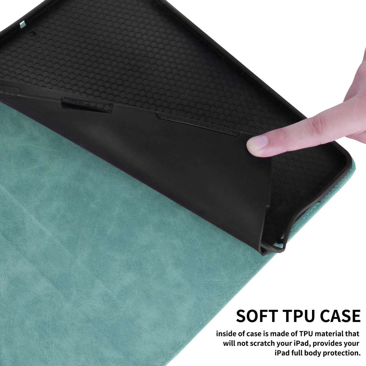 For iPad Air 11 2026 / 2025 / 2024 Rhombus Embossed Leather Smart Tablet Case(Green)