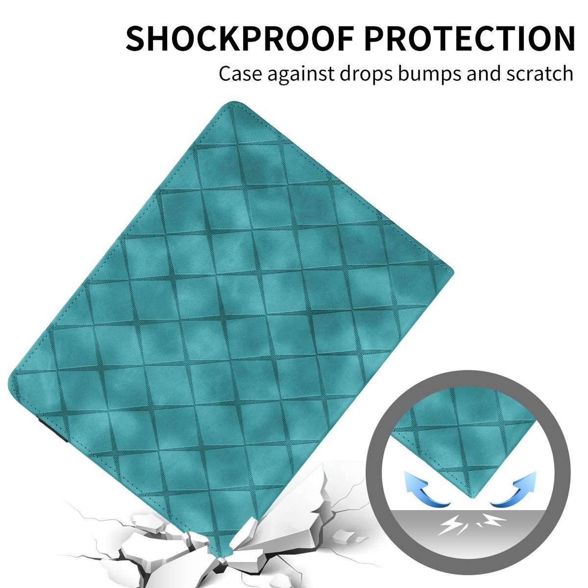 For iPad Air 11 2026 / 2025 / 2024 Rhombus Embossed Leather Smart Tablet Case(Green)
