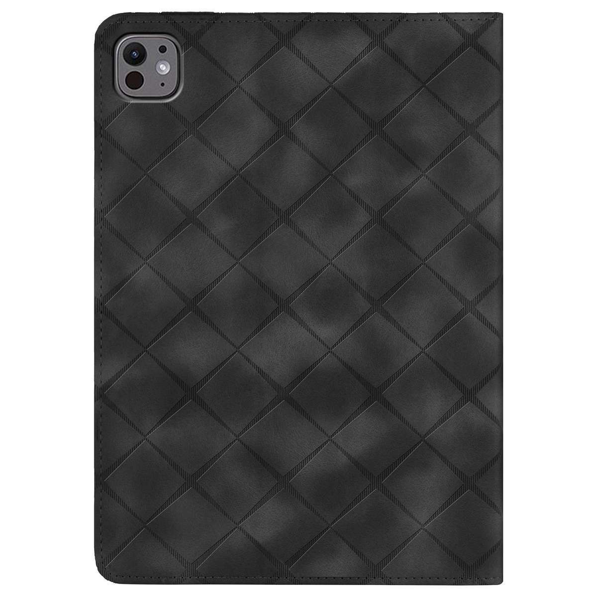 For iPad Air 11 2026 / 2025 / 2024 Rhombus Embossed Leather Smart Tablet Case(Black)