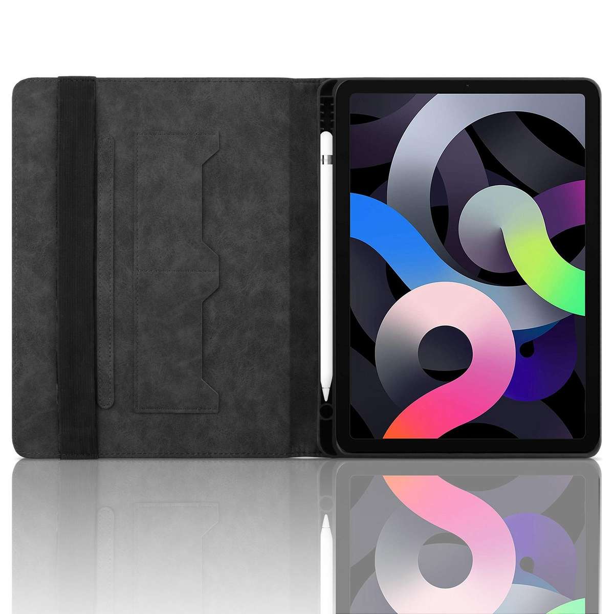 For iPad Air 11 2026 / 2025 / 2024 Rhombus Embossed Leather Smart Tablet Case(Black)