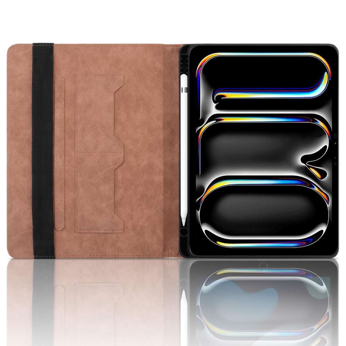 For iPad Air 13 2026 / 2025 / 2024 Rhombus Embossed Leather Smart Tablet Case(Brown)