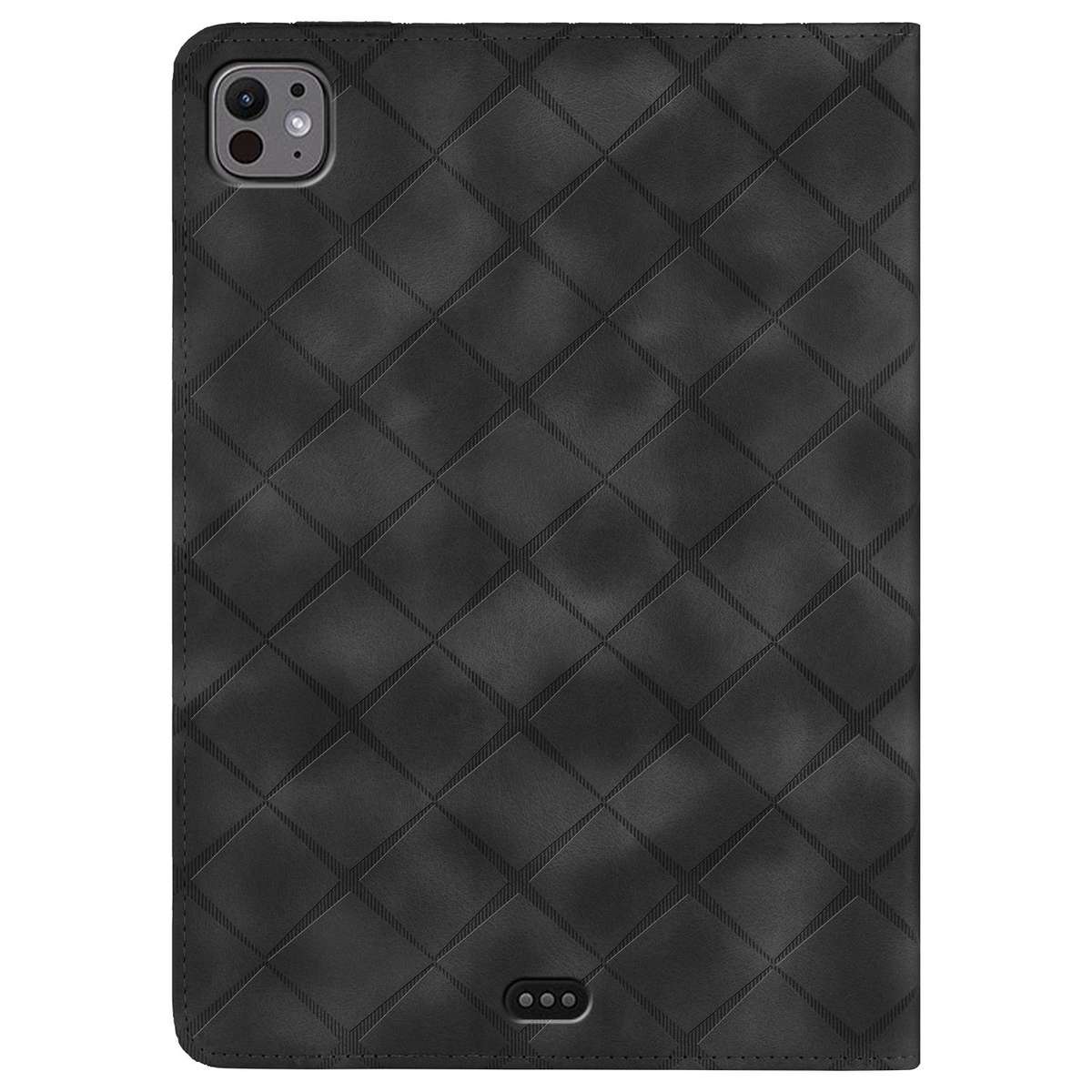 For iPad Air 13 2026 / 2025 / 2024 Rhombus Embossed Leather Smart Tablet Case(Black)
