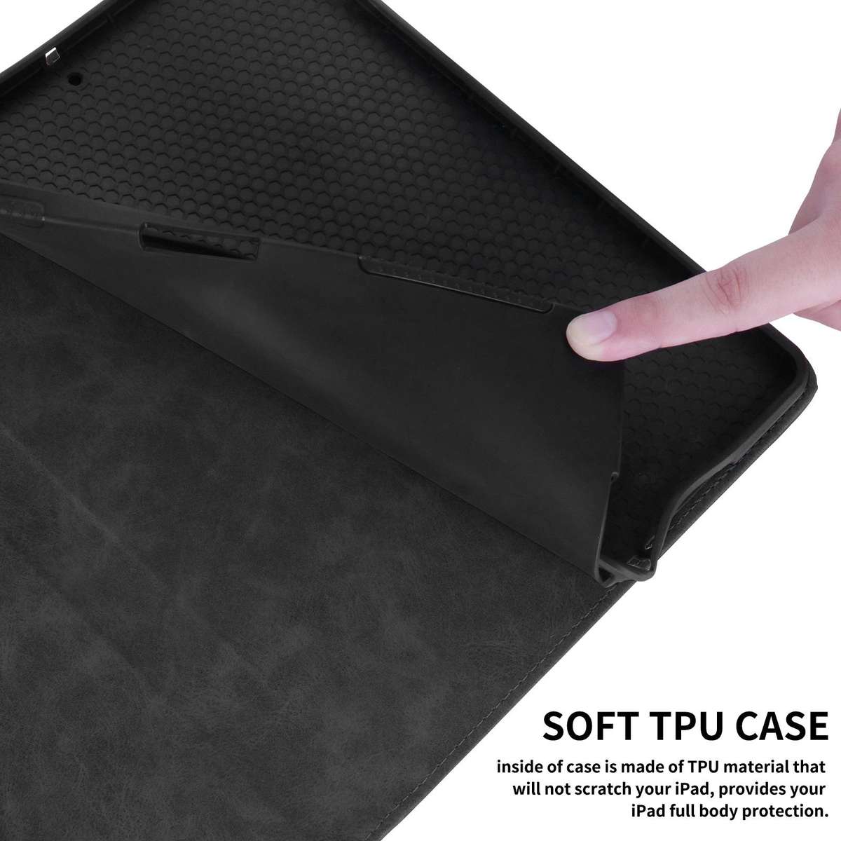 For iPad Air 13 2026 / 2025 / 2024 Rhombus Embossed Leather Smart Tablet Case(Black)