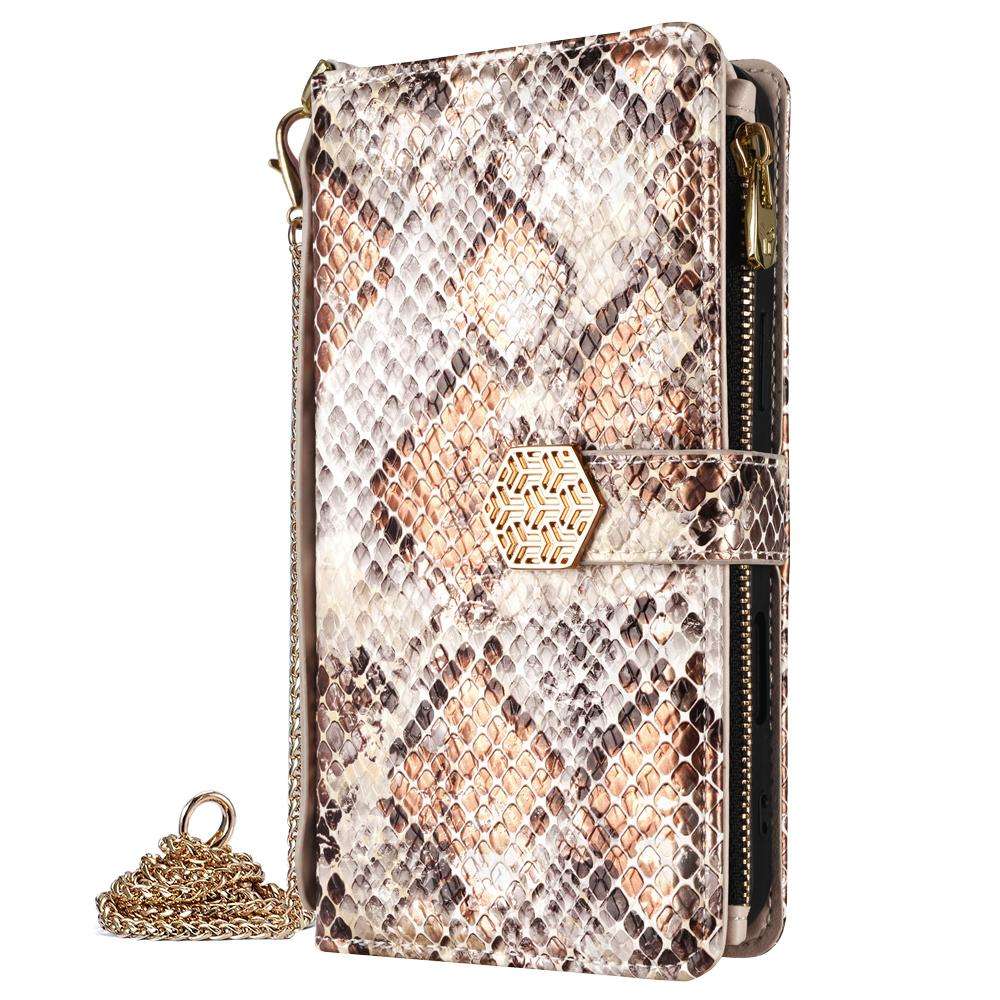 For Redmi K80 Ultra Crossbody Handle Snake Texture Leather Phone Case(White)