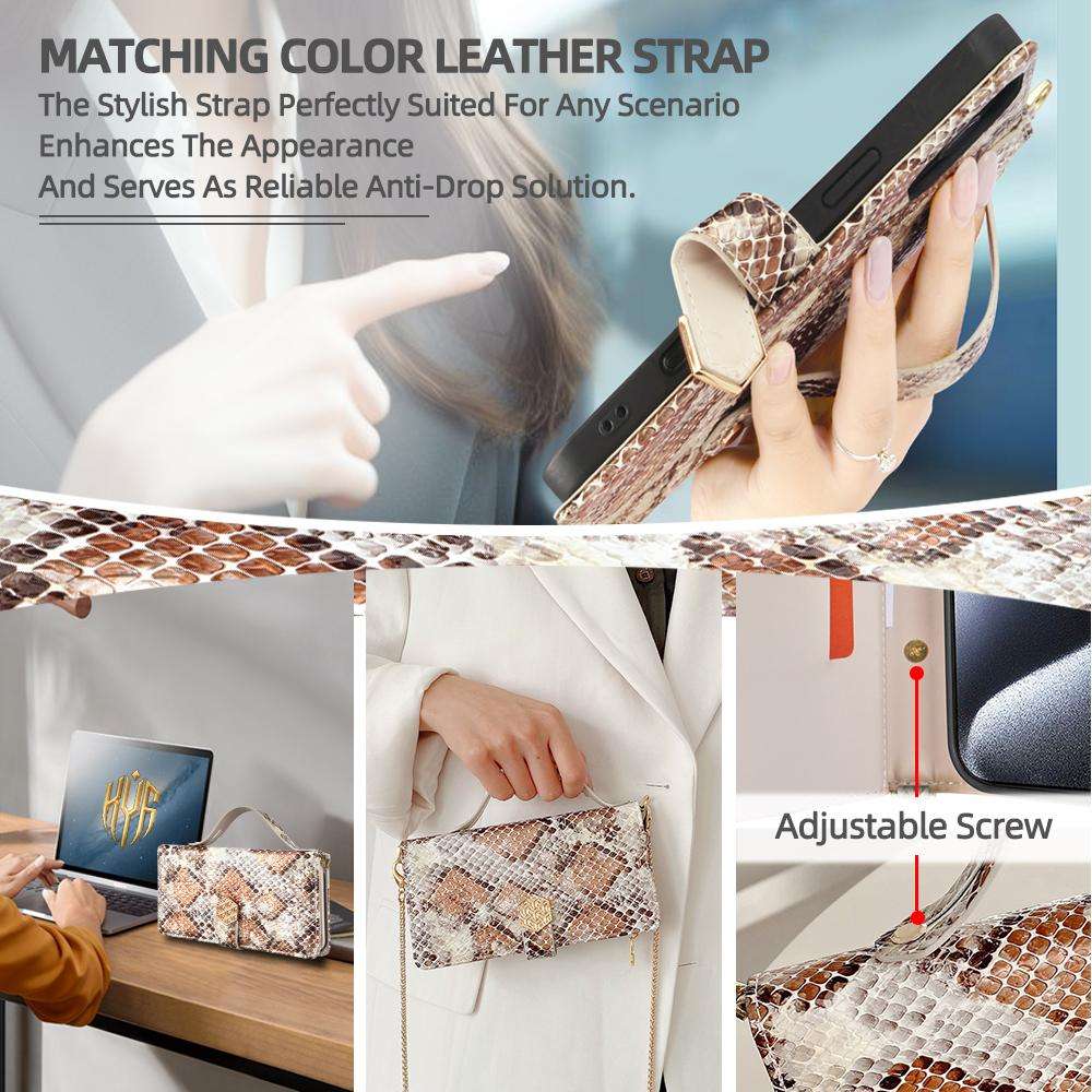 For Redmi K80 Ultra Crossbody Handle Snake Texture Leather Phone Case(White)