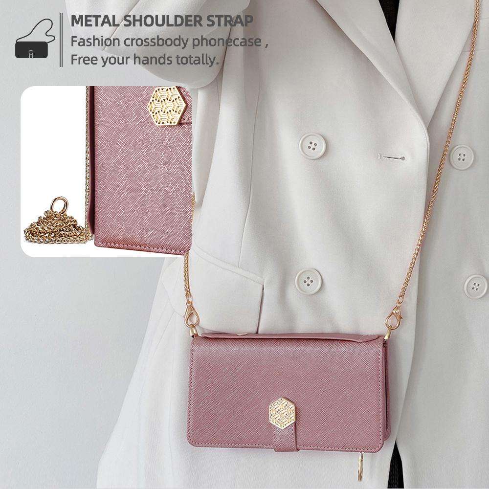 For Redmi K80 Ultra Crossbody Handle Cross Texture Leather Phone Case(Rose Gold)