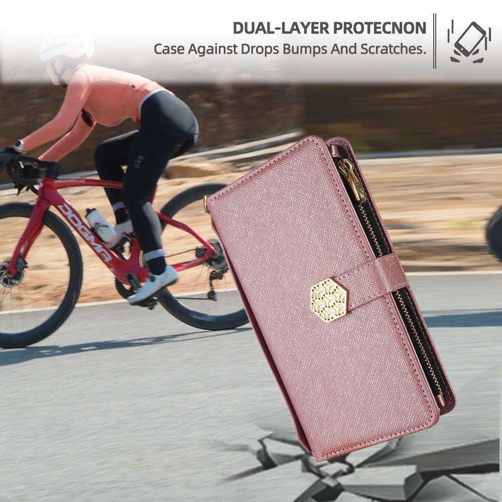 For Redmi K80 Ultra Crossbody Handle Cross Texture Leather Phone Case(Rose Gold)