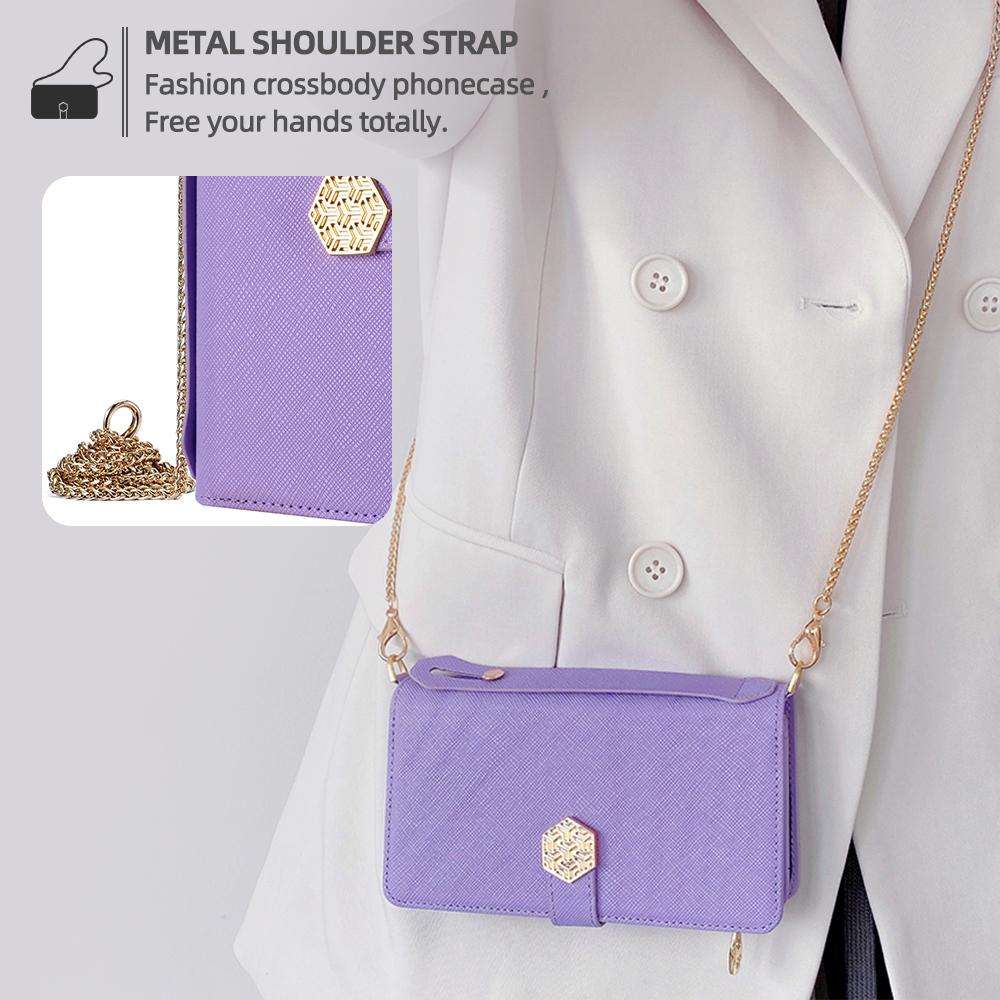 For Redmi K80 Ultra Crossbody Handle Cross Texture Leather Phone Case(Purple)