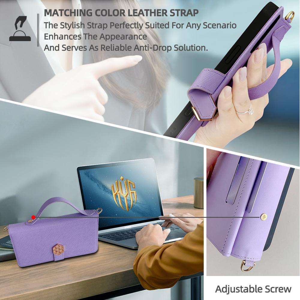 For Redmi K80 Ultra Crossbody Handle Cross Texture Leather Phone Case(Purple)