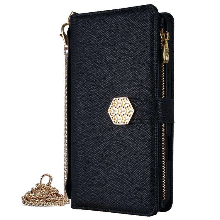 For Redmi K90 5G / Poco F8 Pro Crossbody Handle Cross Texture Leather Phone Case(Black)