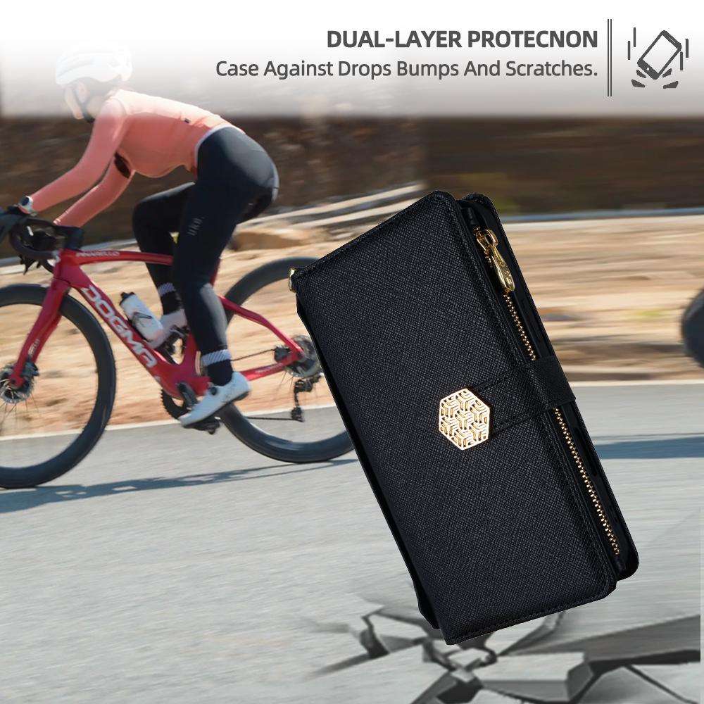 For Redmi K90 5G / Poco F8 Pro Crossbody Handle Cross Texture Leather Phone Case(Black)