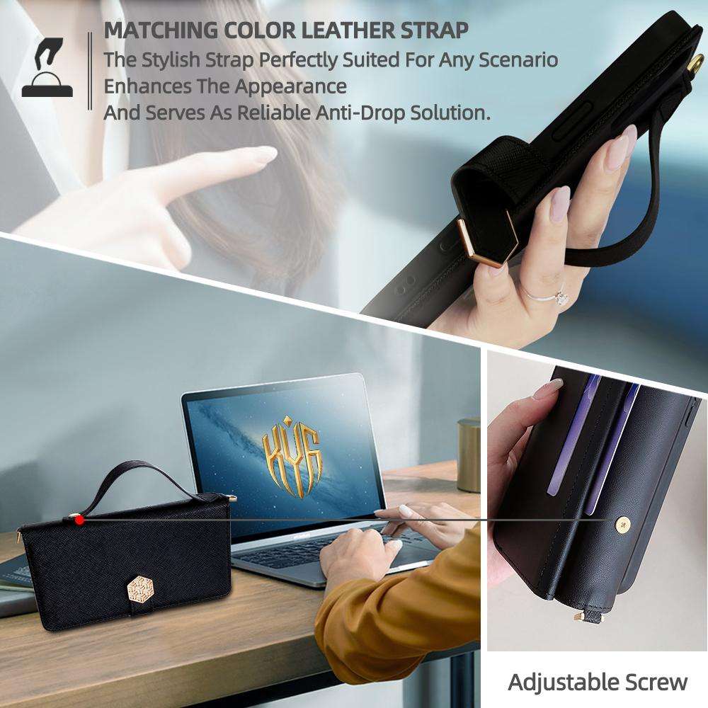 For Redmi K90 5G / Poco F8 Pro Crossbody Handle Cross Texture Leather Phone Case(Black)