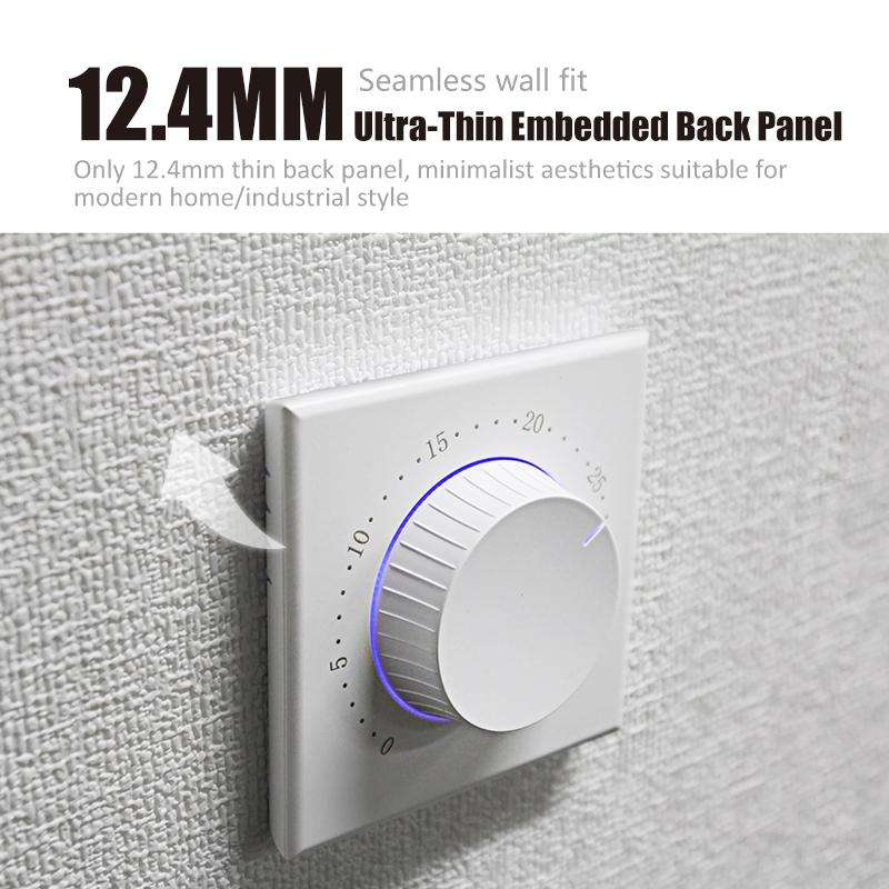 BHT-101GBL Electric Heating Smart Home Screenless Knob Thermostat Only With External Sensors, Dual C